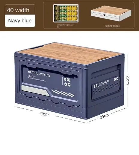 Folding Camping Storage Box | Car Trunk Organizer & Stool Folding Camp Organizer QXL blue 1