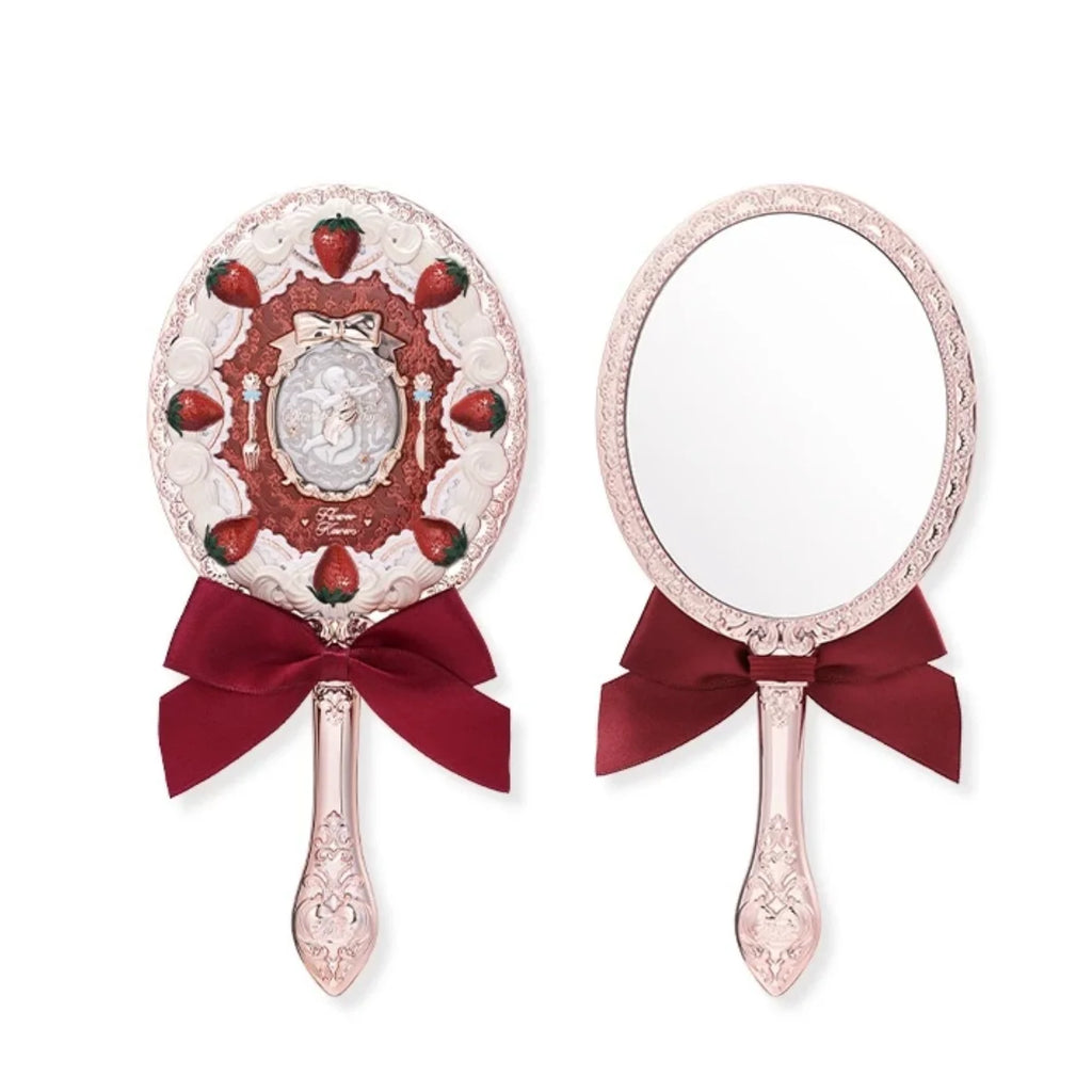 Flower Knows Strawberry Cupid Hand Mirror | Red Pink Makeup Makeup Hand Mirror QXL