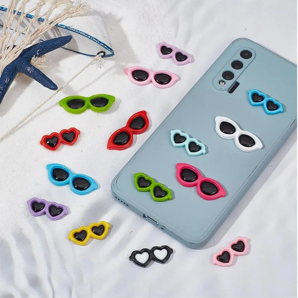 60-Pack Mini Sunglasses Resin Cabochons | DIY Craft Charms Resin Craft Cabochons QXL