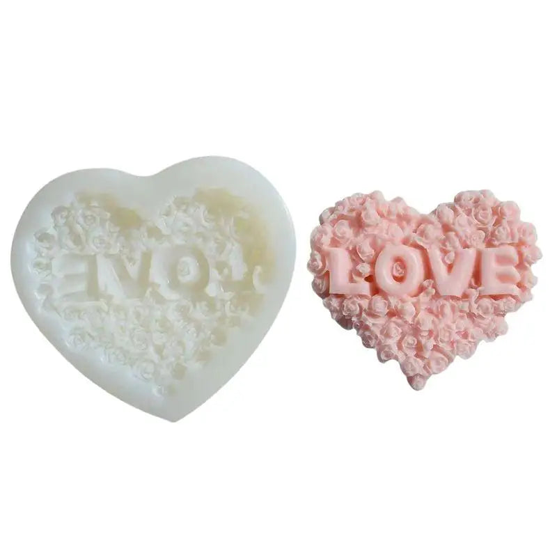 Rose Heart Silicone Mold – DIY Candle, Resin & Chocolate Silicone Craft Mold QXL