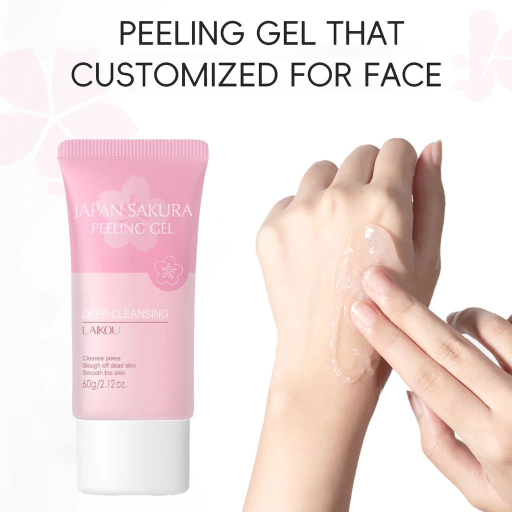 LAIKOU Sakura Face Peeling Gel | Exfoliate & Brighten 60g Face Peeling Gel QXL