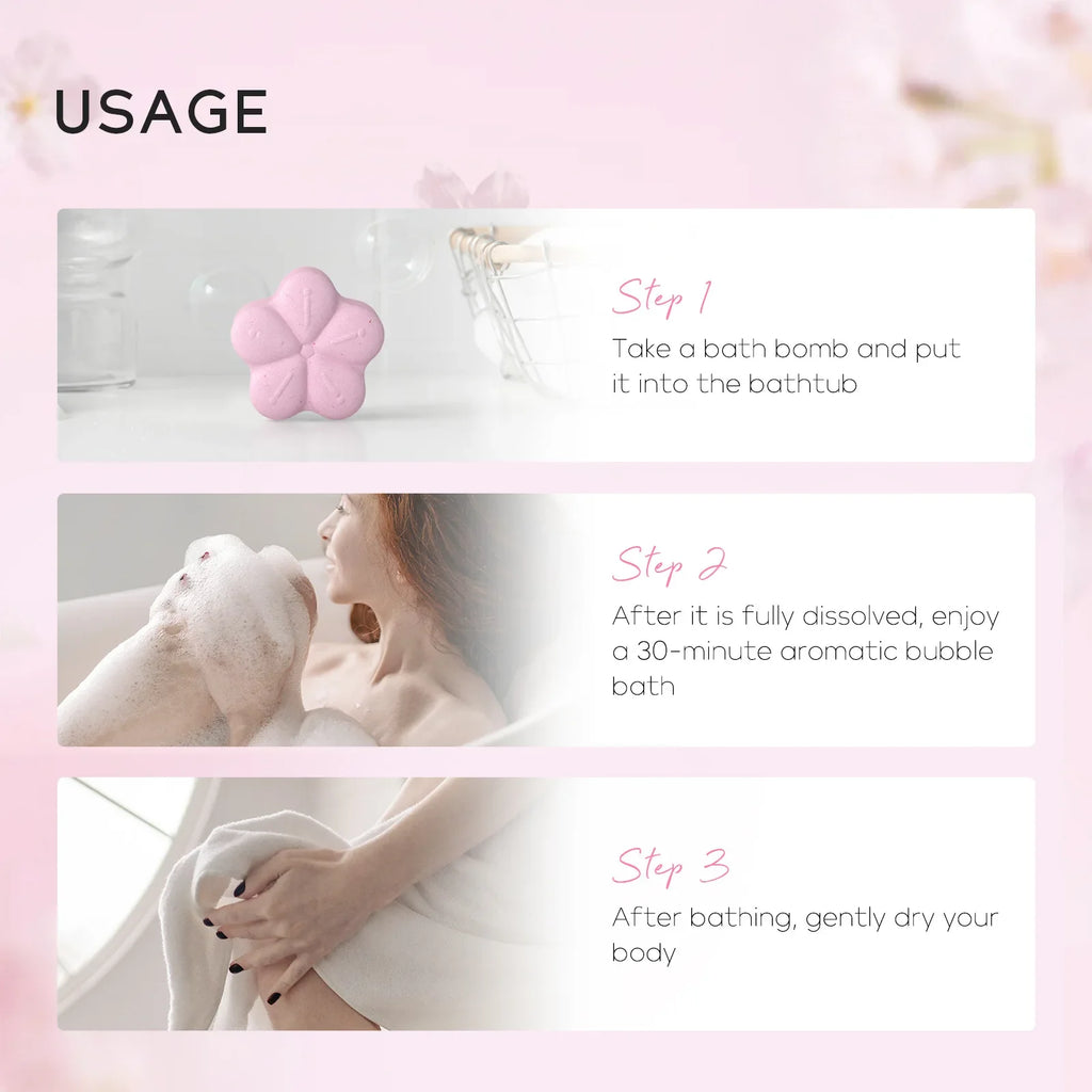 LAIKOU Sakura Bubble Bath Salt – Cleansing & Moisturizing 30g Bubble Bath Salt QXL