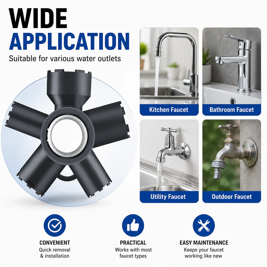 10-in-1 Faucet Aerator Removal Tool | ABS Aerator Key Faucet Aerator Tool QXL