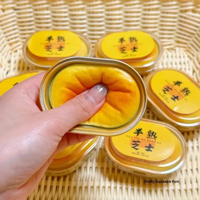 Squishy Cheese Bread Slow Rising Fidget Toy | Sensory Squeeze Squishy Fidget Toy QXL
