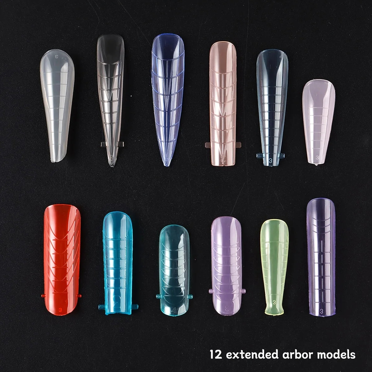 144-Pc Reusable Nail Dual Forms | Colorful Extension Mold Kit Nail Extension Molds QXL