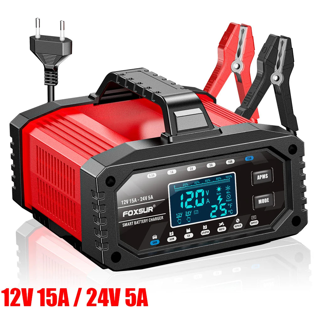 EAFC 12V 15A / 24V Smart Battery Charger | AGM GEL LiFePO4 Battery Charger QXL