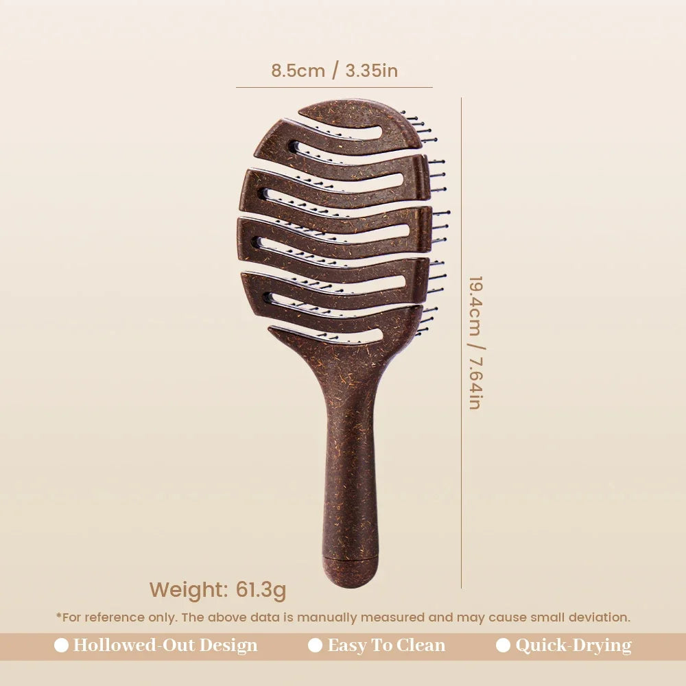 Long-Handle Hollow Bristle Comb – Anti-Static Wig Hair Brush Hair Comb QXL