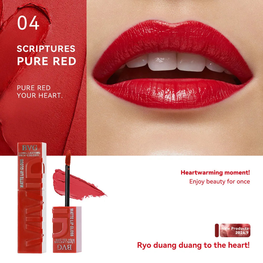 Matte Lip Gloss & Tint | 6 Shades | Long-Lasting Lip Color Matte Lip Gloss QXL
