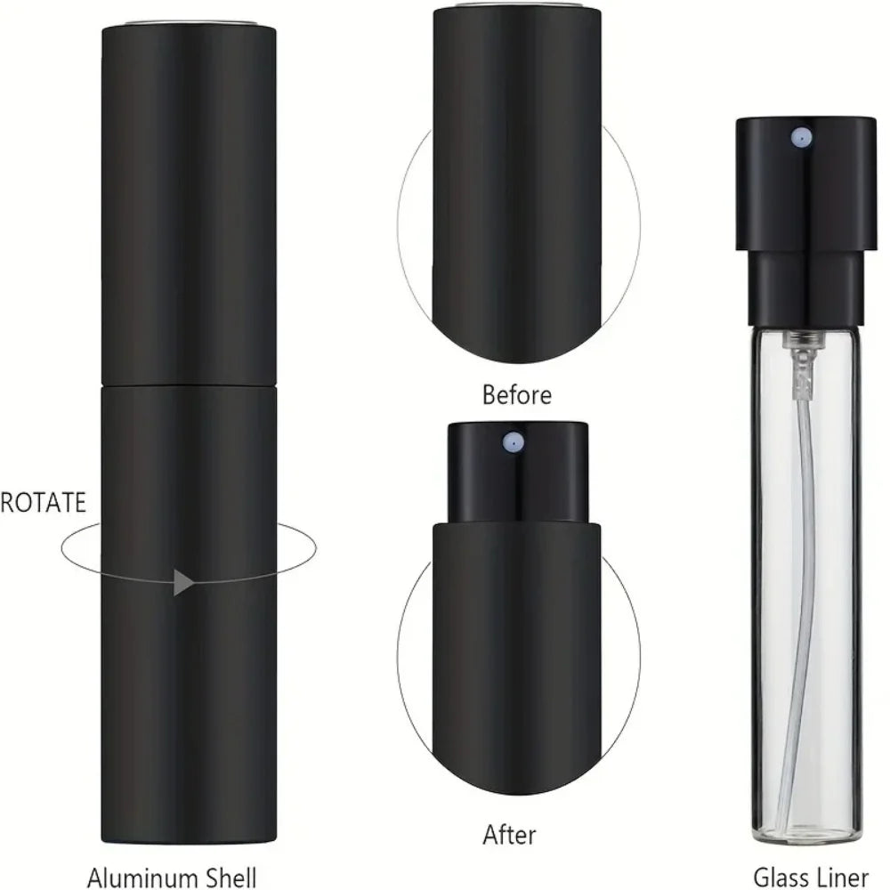 10ml Refillable Travel Perfume Atomizer Bottle | Black Mini Sprayer Perfume Atomizer QXL
