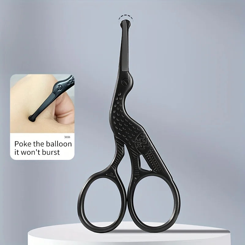 Round Tip Stork Scissors – Eyebrow, Nose & Beard Grooming Grooming Scissors QXL