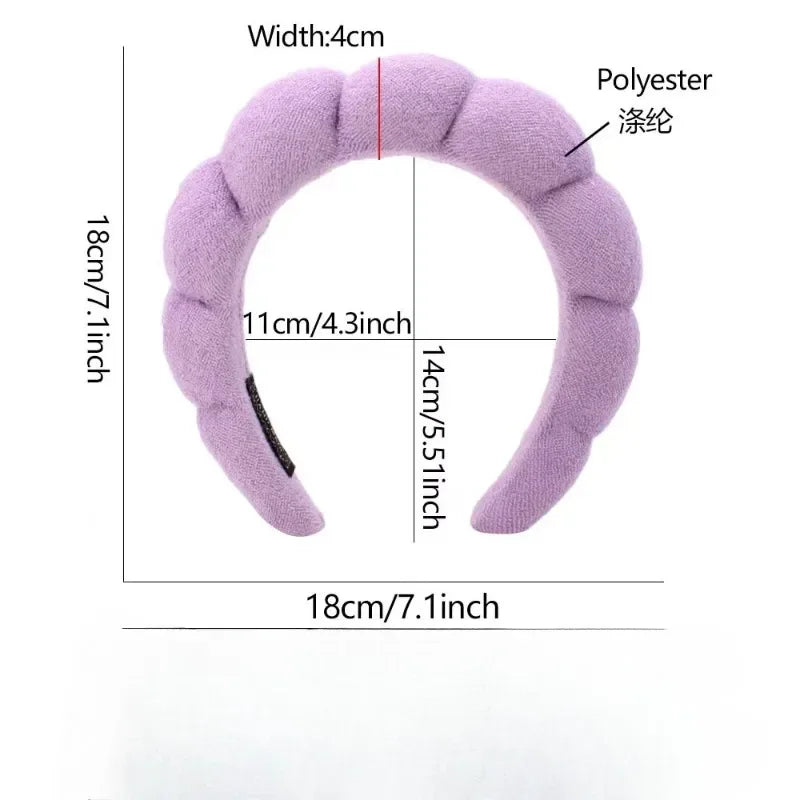 Puffy Spa Headband & Microfiber Wristband | Face Wash Set Spa Headband Set QXL