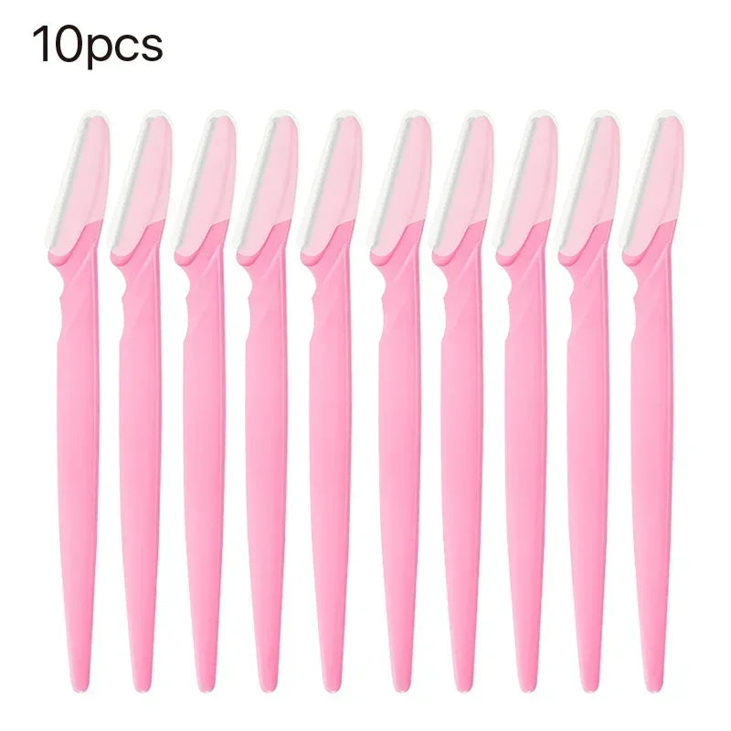 VVOCCI Eyebrow Razor & Face Trimmer | Bulk 5–100 Pack Eyebrow Razor QXL M7 Pink 10pcs