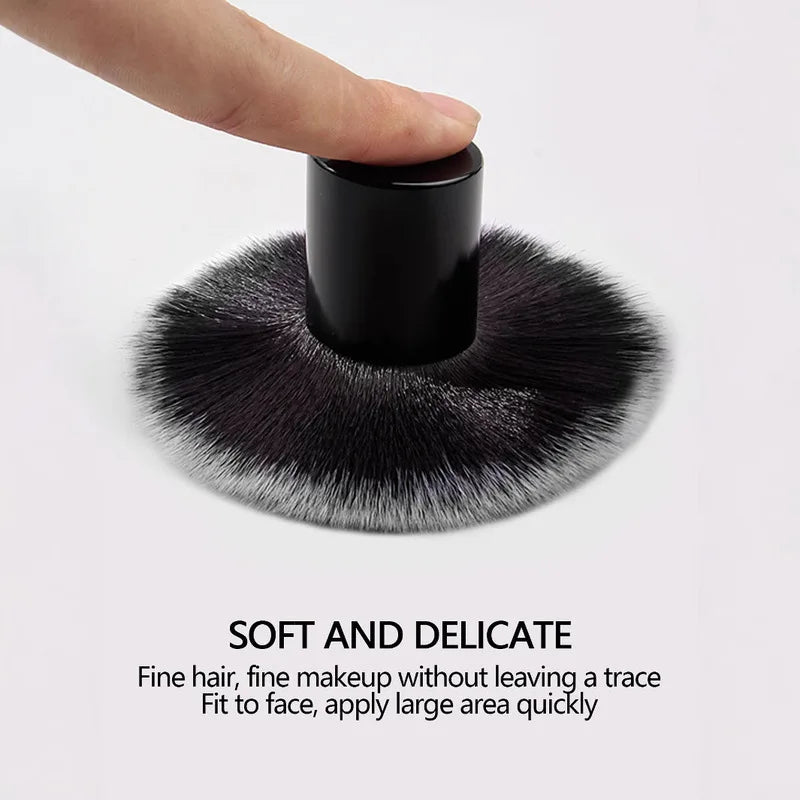 Professional Powder & Blush Brush | Black Aluminum Handle Makeup Brush QXL
