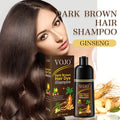 Ginseng 3-in-1 Hair Color Shampoo 500ml | Black & Dark Brown Hair Color Shampoo QXL Dark Brown