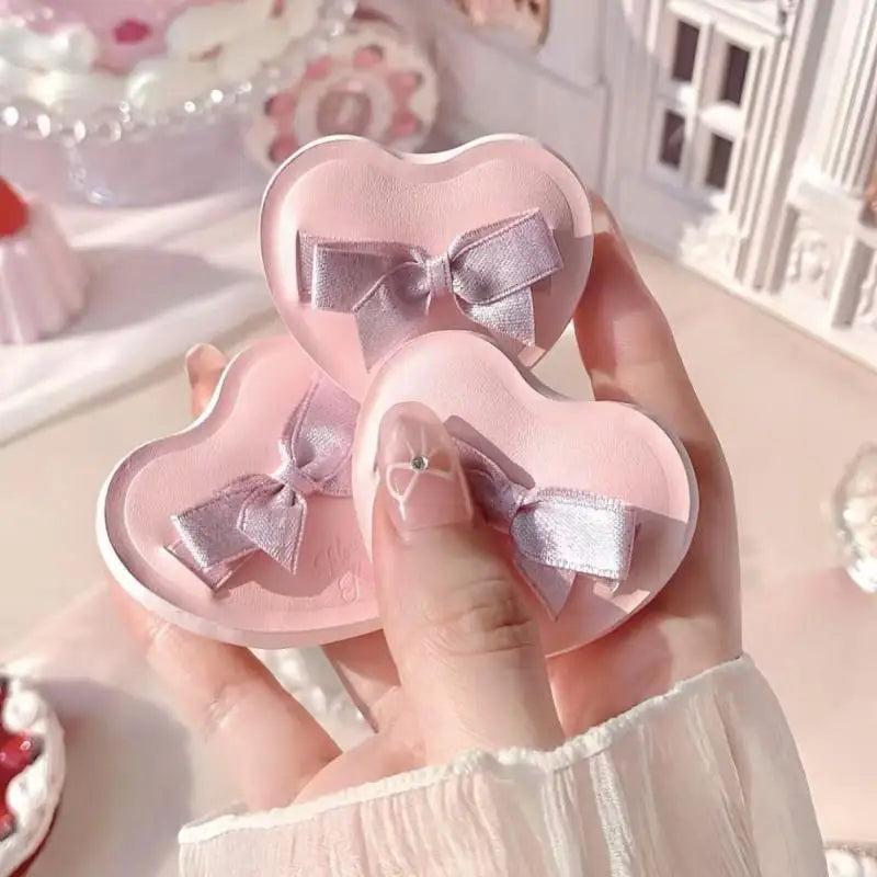 Heart Bow Powder Puff – Dry & Wet Air Cushion Makeup Sponge Makeup Powder Puff QXL
