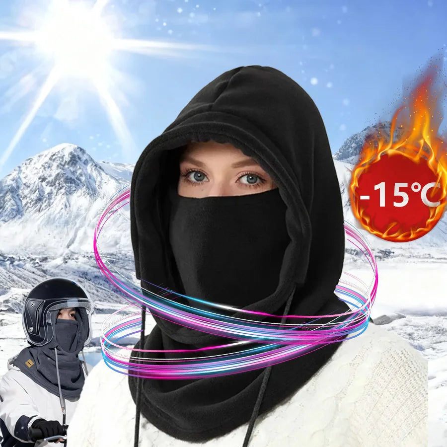 4-in-1 Windproof Winter Balaclava | Face Mask & Neck Gaiter Winter Balaclava QXL Black-Thick and Warm