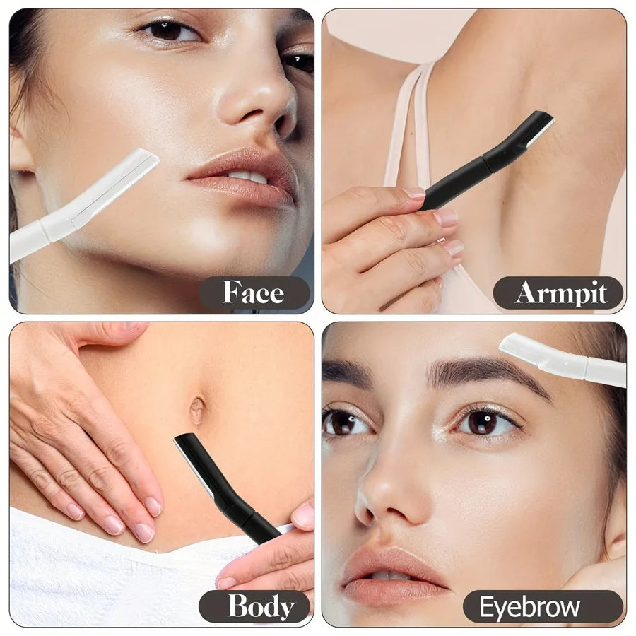 4-Pack Eyebrow Razor & Dermaplaning Tool for Women Facial Razor Set QXL