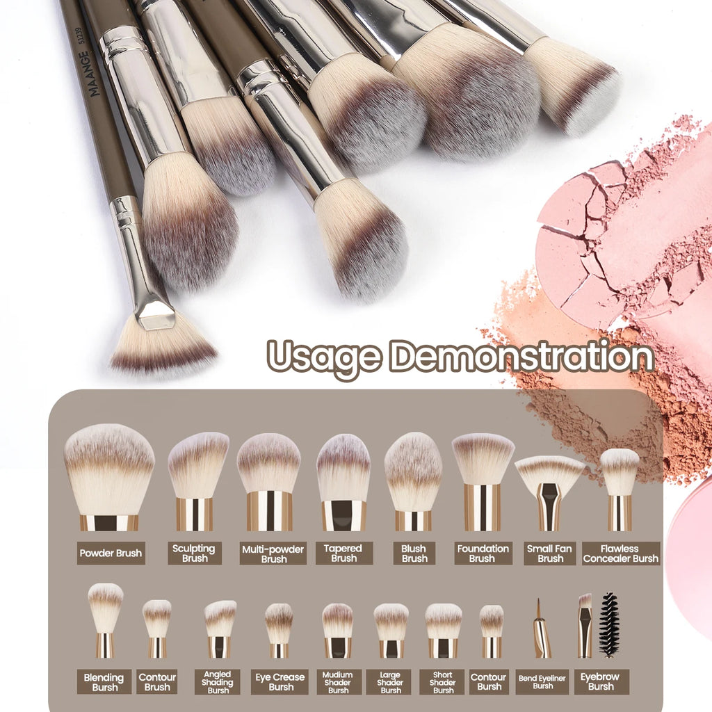MAANGE 18-Pc Makeup Brush Set | Gift Box & Storage Case Makeup Brush Set QXL