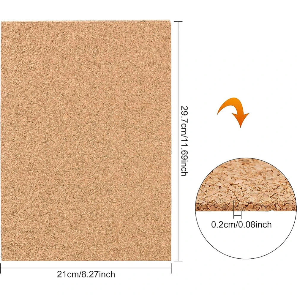 A4 Cork Sheets 10-Pack | 2mm Thick DIY Tiles & Coasters Cork Craft Sheets QXL AECH04-06026