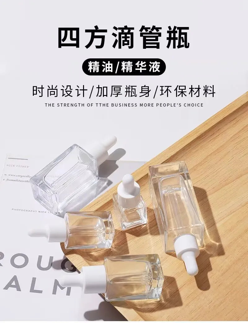 Square Glass Dropper Bottles 5ml–50ml | Oils & Perfume Glass Dropper Bottle QXL