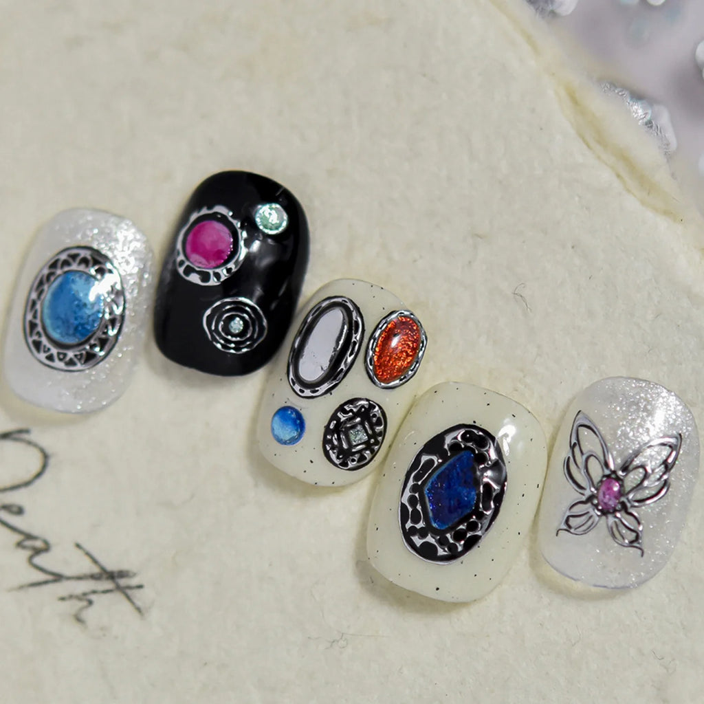 5D Gemstone Embossed Nail Stickers | Diamond Rhinestone Decals Nail Stickers & Decals QXL