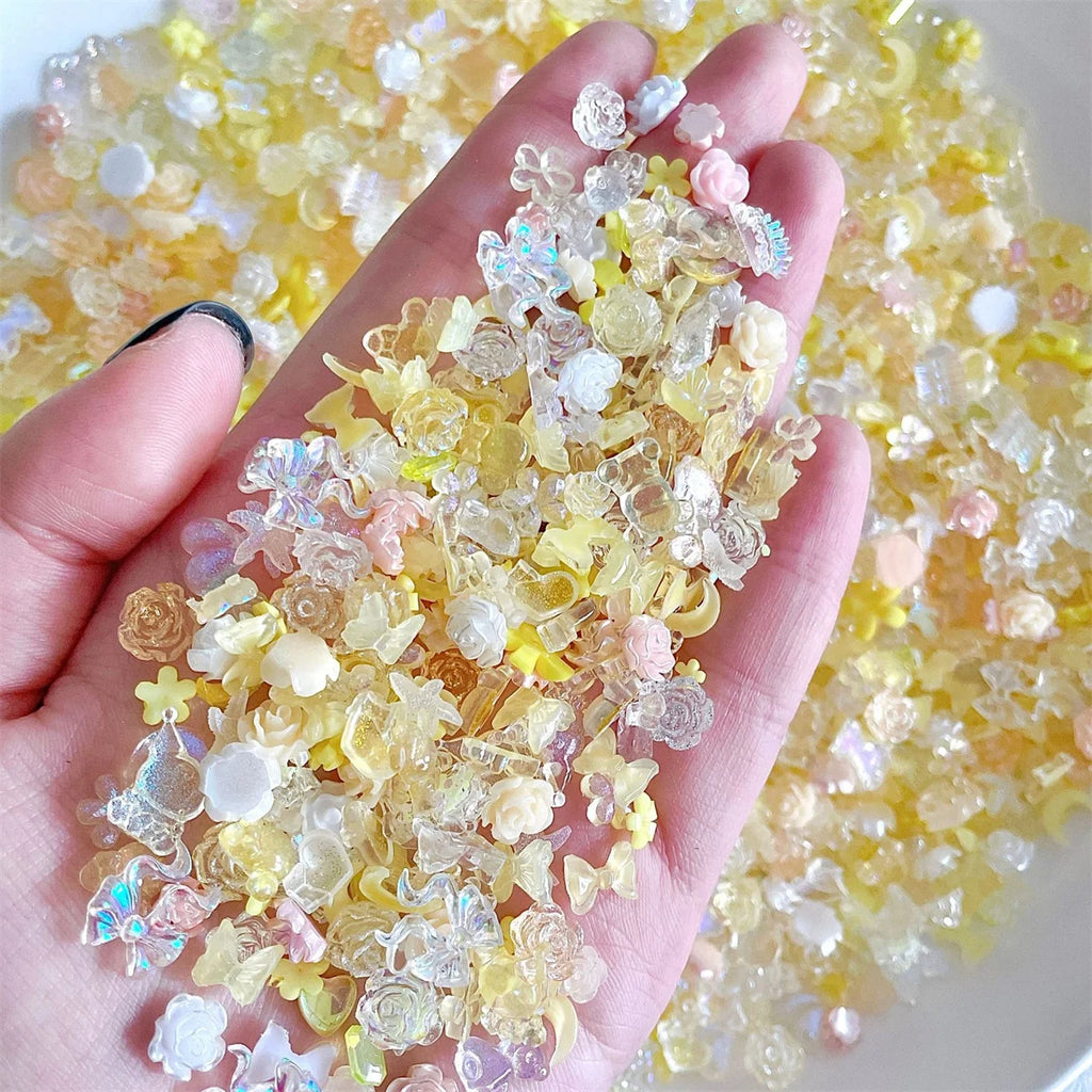 50-Pc 3D Kawaii Resin Nail Charms | Mixed Rhinestone Decor Nail Art Charms QXL