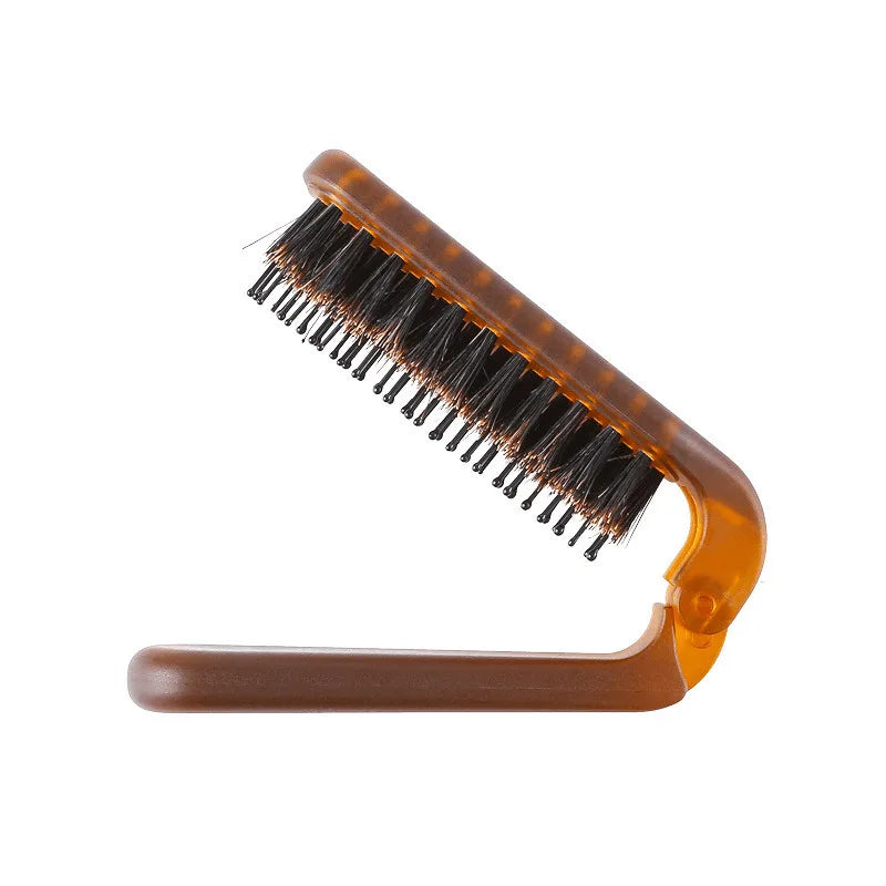 Amber Folding Boar Bristle Comb | Anti-Static Travel Hair Comb Folding Hair Comb QXL