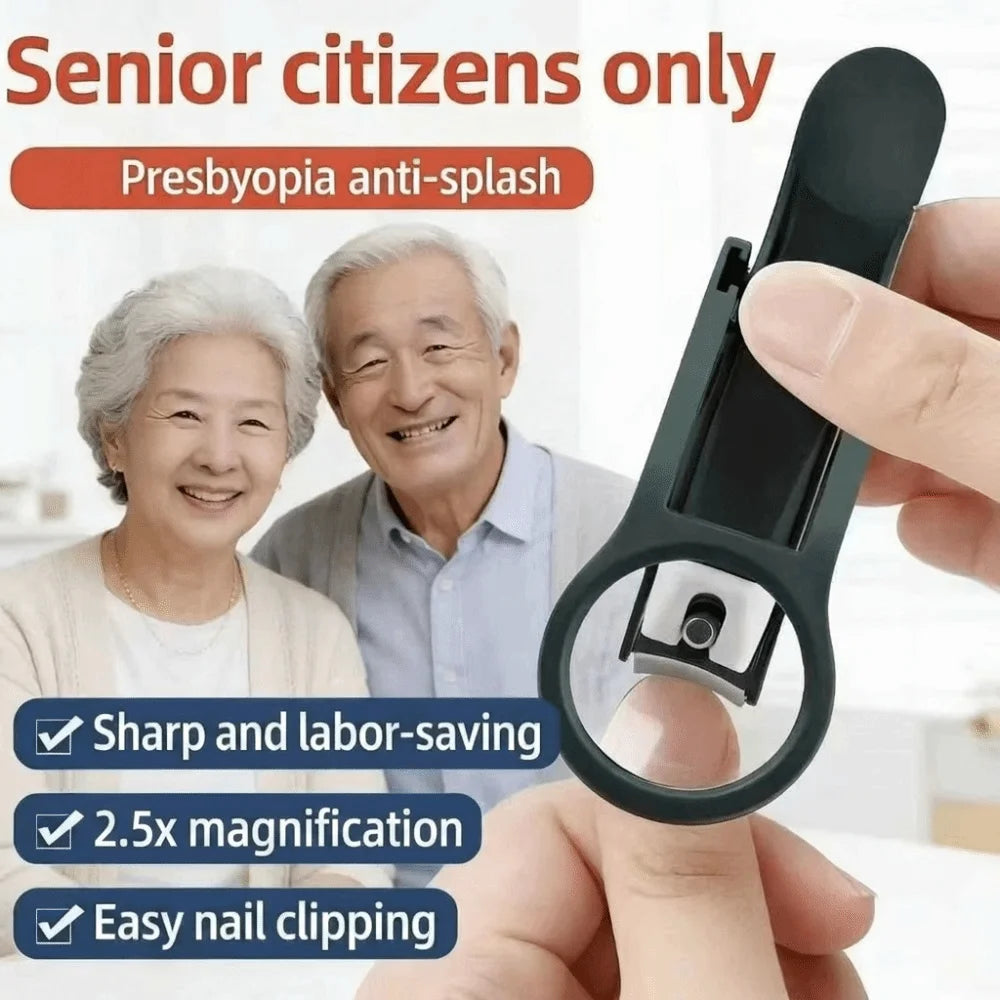 Stainless Steel Nail Clipper with Magnifying Glass & Anti-Splash Nail Clipper QXL