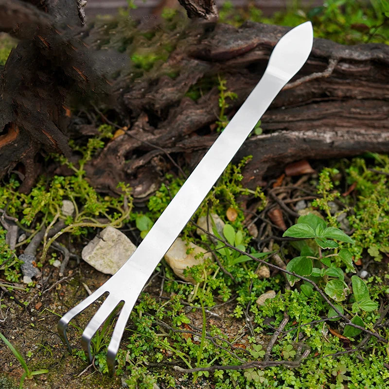 3-Prong Stainless Steel Bonsai Root Rake | Soil Loosening Tool Bonsai Garden Rake QXL