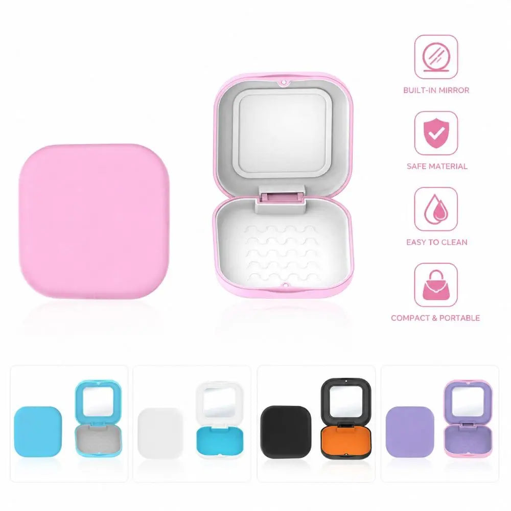 Magnetic Retainer Case with Mirror | Portable Dental Box Retainer Storage Case QXL