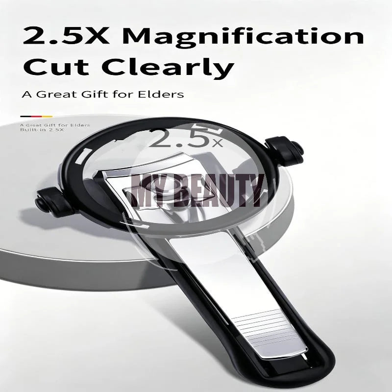 Nail Clipper with Magnifying Glass | Anti-Splash Stainless Steel Nail Clipper QXL