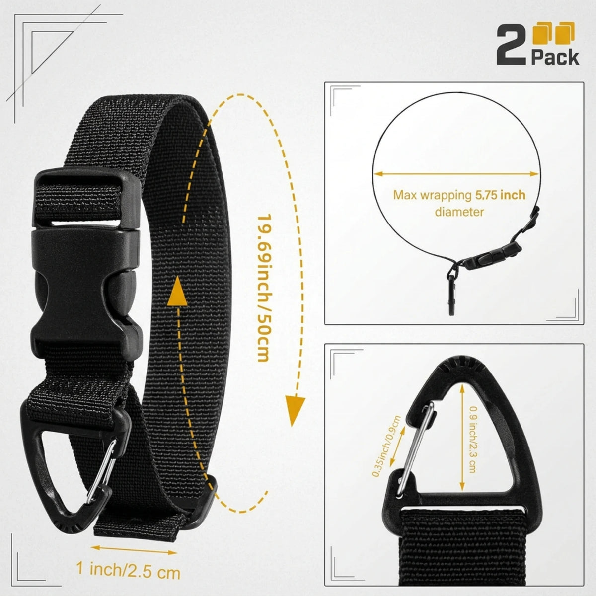 2-Pack Adjustable Hose & Cord Organizer Hanging Straps Hose & Cord Organizer QXL