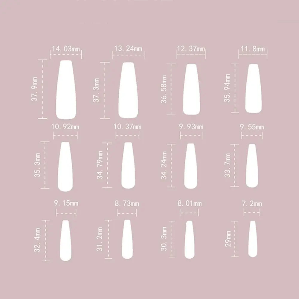 24-Pc Press On Nails | Almond Ballerina Flower Rainbow Press On Nails QXL