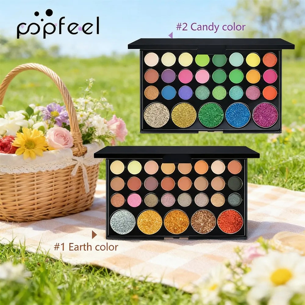 POPFEEL 29-Color Eyeshadow Palette | Matte Shimmer Makeup Set Eyeshadow Palette Set QXL