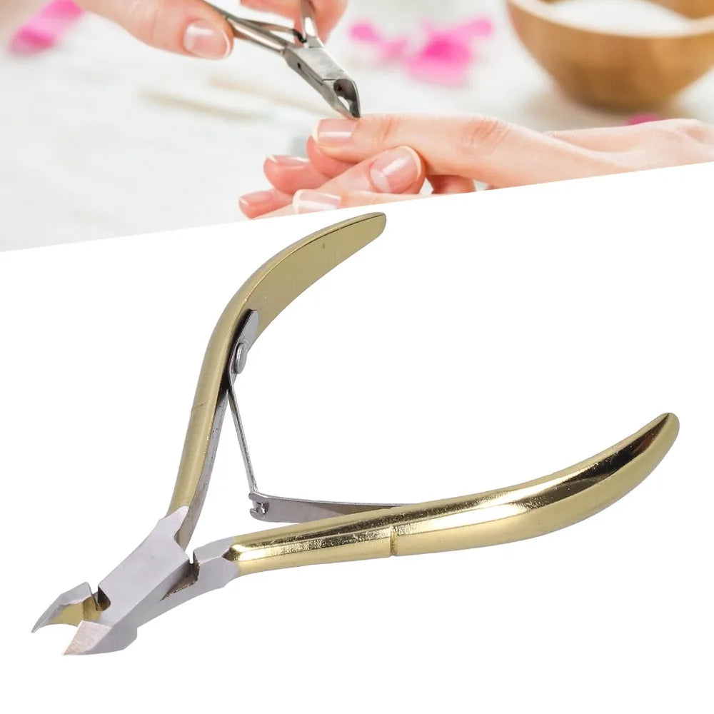 Professional Gold Cuticle Nippers | Carbon Steel Nail Trimmer Cuticle Nipper QXL