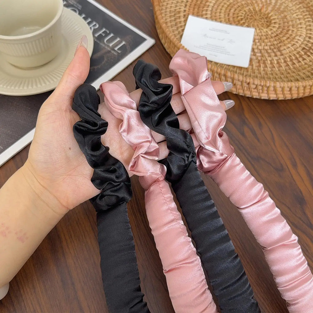 Satin Heatless Hair Curler Rod & Scrunchie | Overnight Curls Heatless Hair Curler QXL