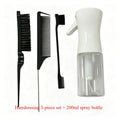4-Piece Hairdressing Set – Tail Comb, Edge Brush & Spray Bottle Hairdressing Tool Set QXL Black 3pcs A200ML