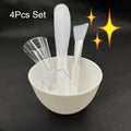 4-Piece Silicone Face Mask Mixing Bowl & Applicator Set Face Mask Tool Kit QXL White 4Pcs Set