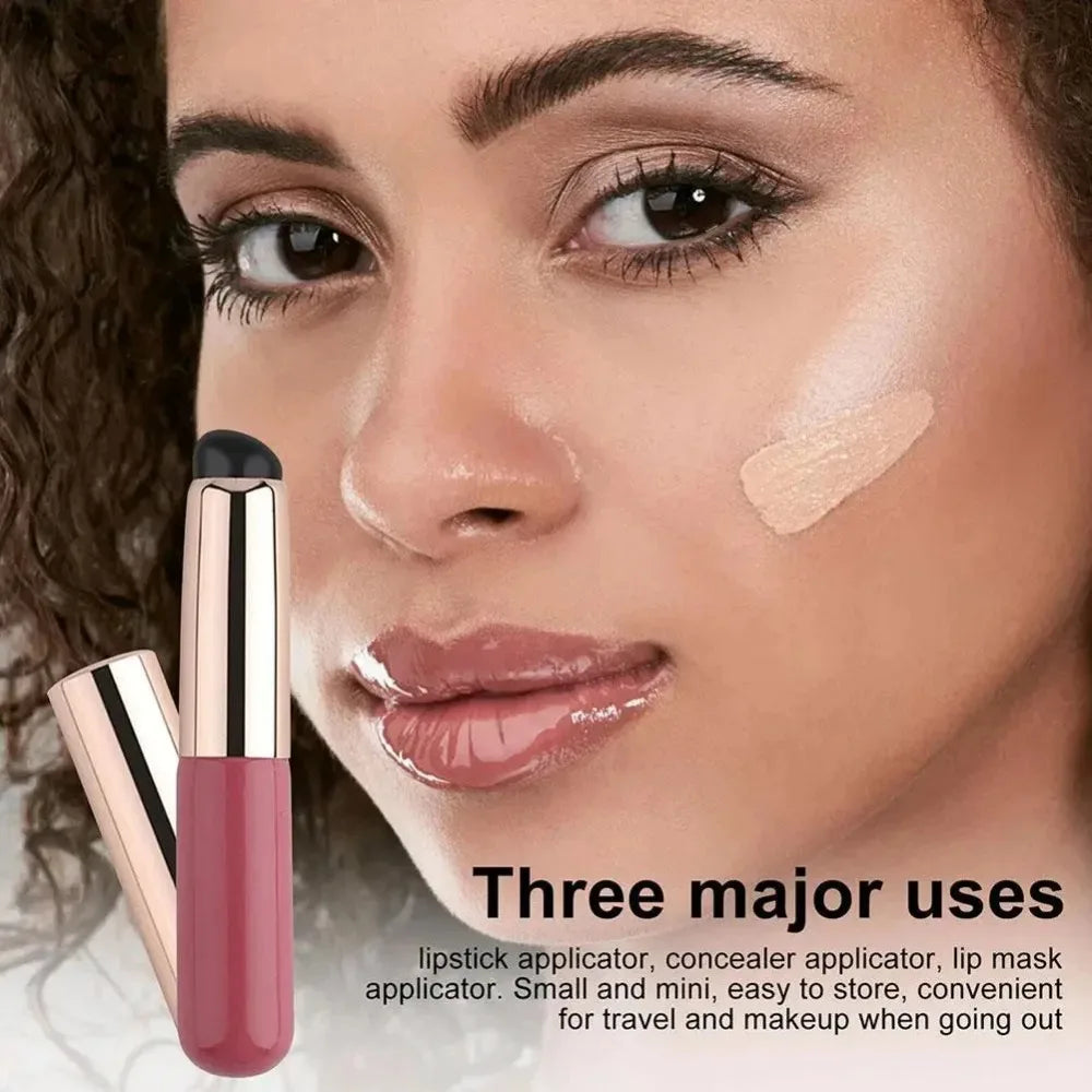 Silicone Lip Brush with Cover Cap | Round Head Applicator Silicone Lip Brush QXL