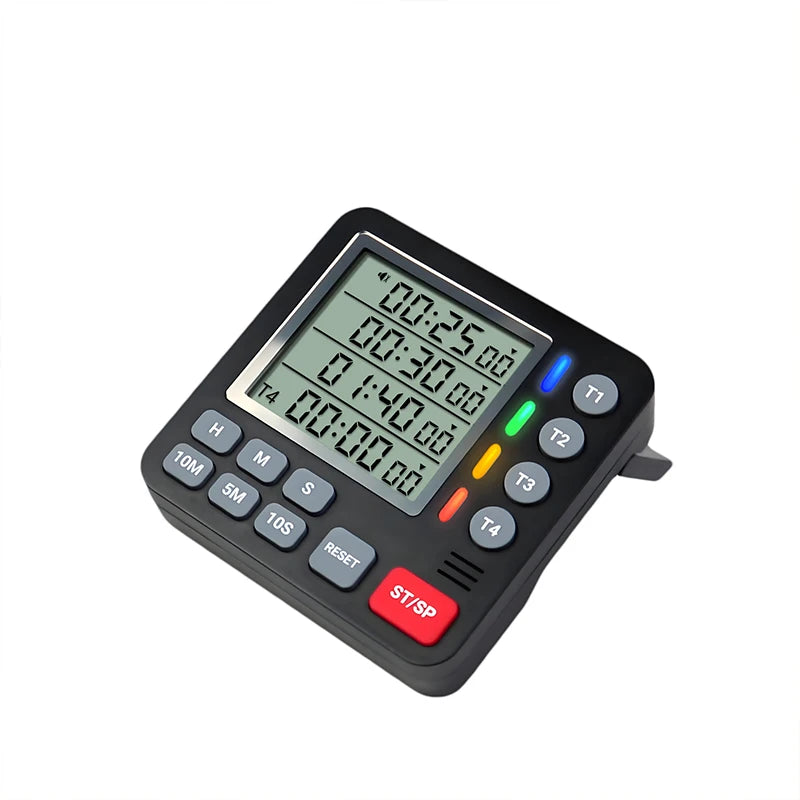 4-Channel Digital Kitchen Timer | Large LCD Count Up/Down Digital Kitchen Timer QXL