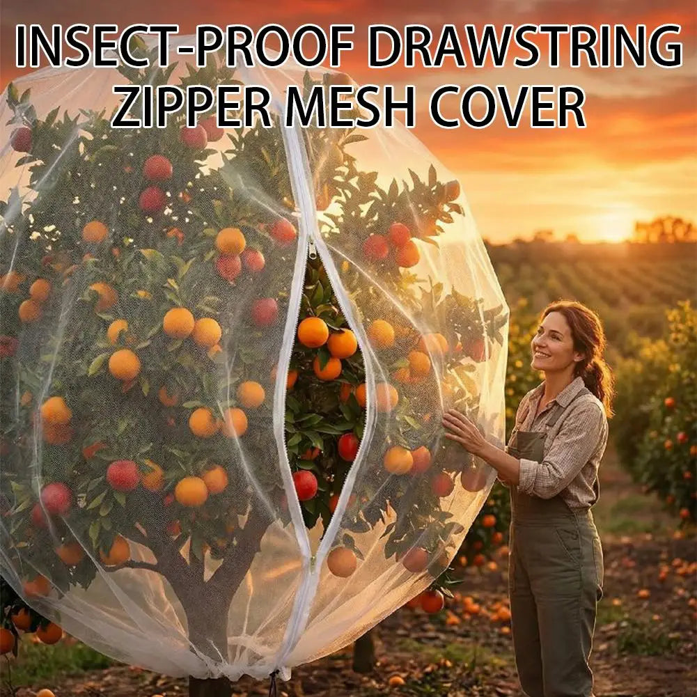 Plant Insect Netting Cover | Zip Drawstring HDPE Mesh Guard Plant Insect Netting QXL