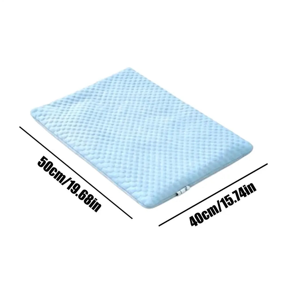 Cat Cooling Mat Ice Silk Washable Pad – S/M/L Sleep & Travel Cat Cooling Mat QXL Blue M