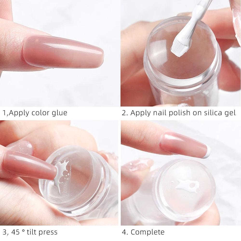 Transparent Nail Stamper & Scraper | French Manicure Tool Nail Art Stamper QXL