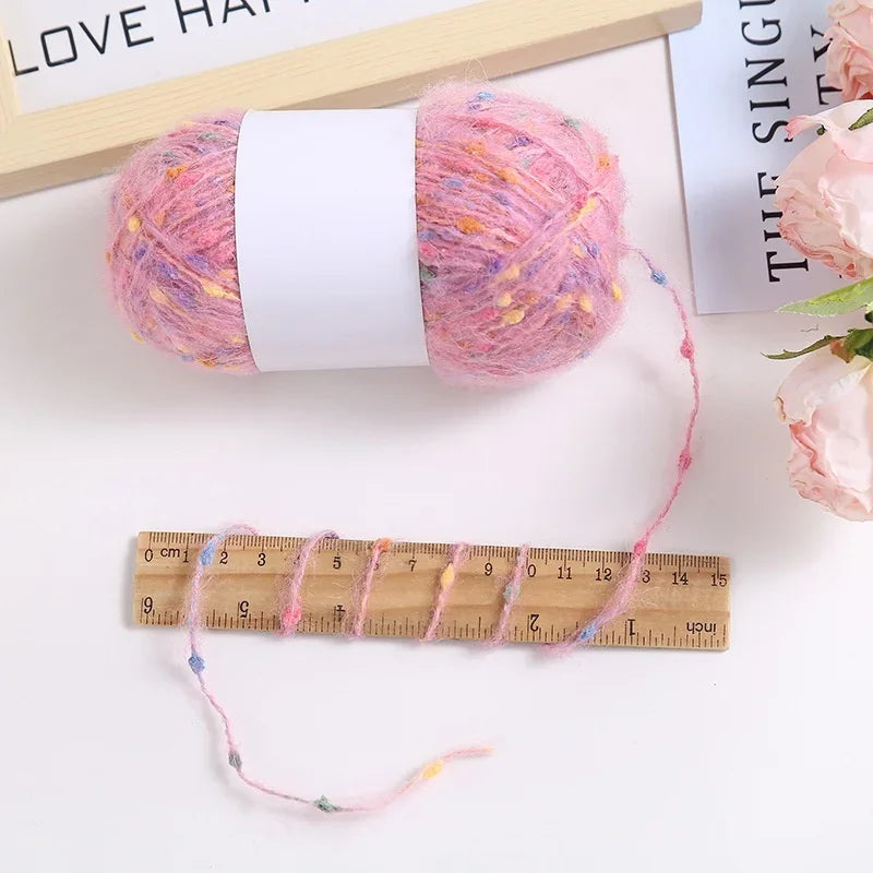 50g Colorful Dotted Mohair Yarn | DIY Knitting & Crochet Thread Craft Knitting Yarn QXL