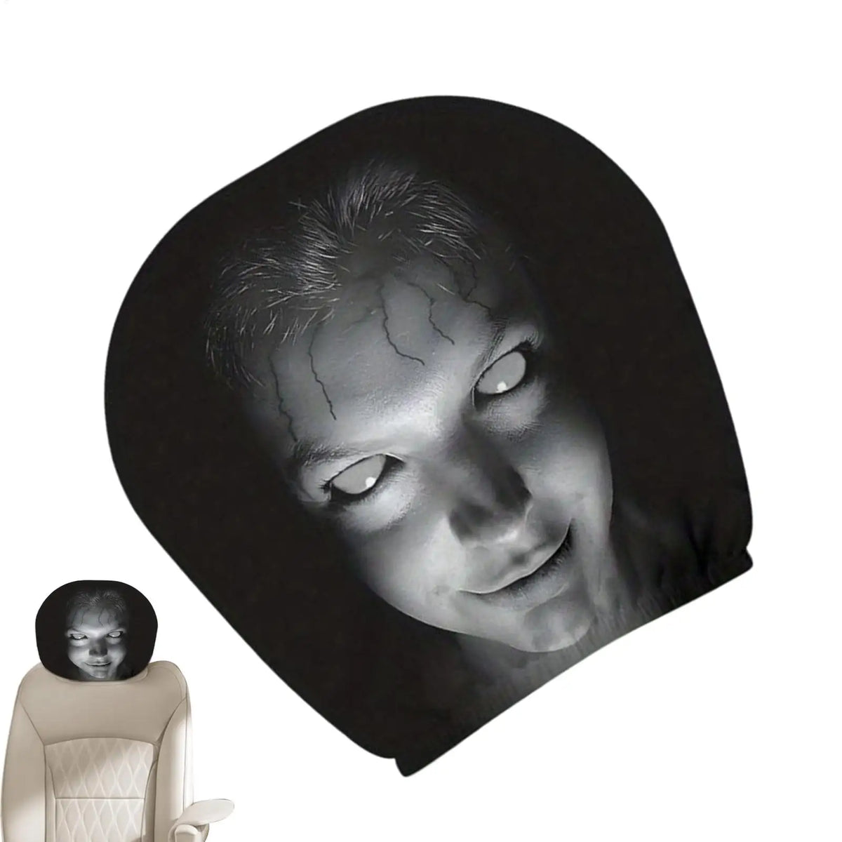 Horror Design Car Headrest Cover | Universal SUV Truck Sedan Car Headrest Cover QXL
