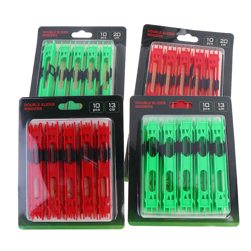 10-Pack Fishing Line Winding Boards & Holder – Red & Green Fishing Line Winder QXL