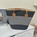 Large Woven Straw Tote Bag | Beach Shoulder Bag Zip Top Woven Straw Tote QXL E
