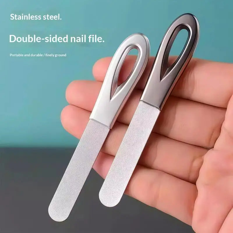 Stainless Steel Diamond Grit Nail File | Dual-Grit 1/2/5 Pack Nail File QXL