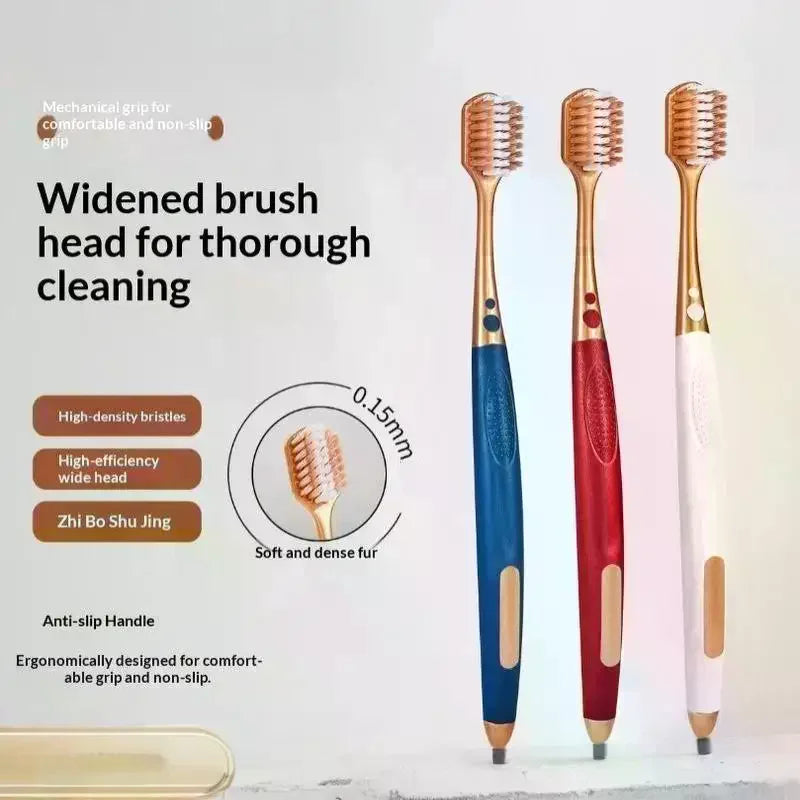 6-Pack Wide Head Soft Bristle Adult Toothbrushes | BPA-Free Manual Toothbrush Set QXL