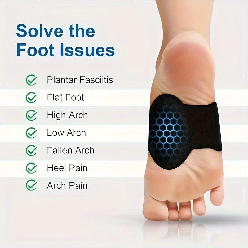 2-Pack Breathable Arch Support Foot Pads | Shock Absorption Arch Support Insoles QXL